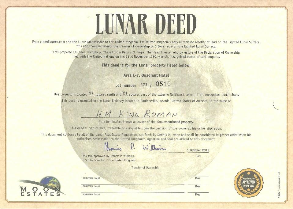 Lunar Deed